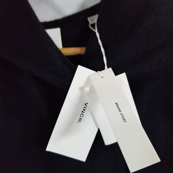 VINCE Wool and Cashmere Navy Jacket  w/ Hood, Lg - Picture 6 of 11